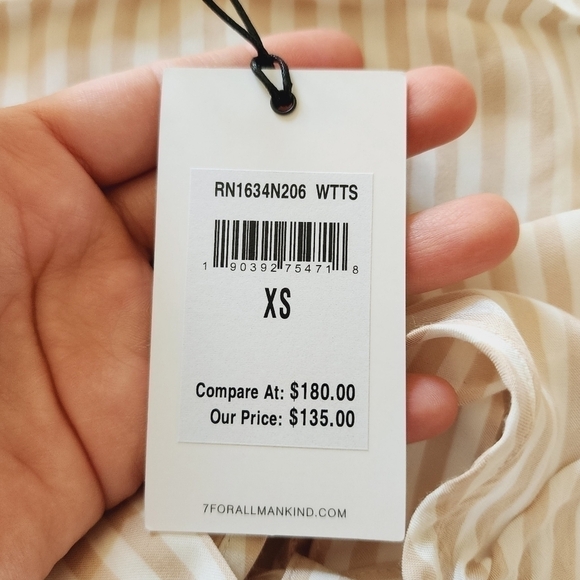 7 For All Mankind Off the Shoulder Striped Blouse size XS - Picture 5 of 7